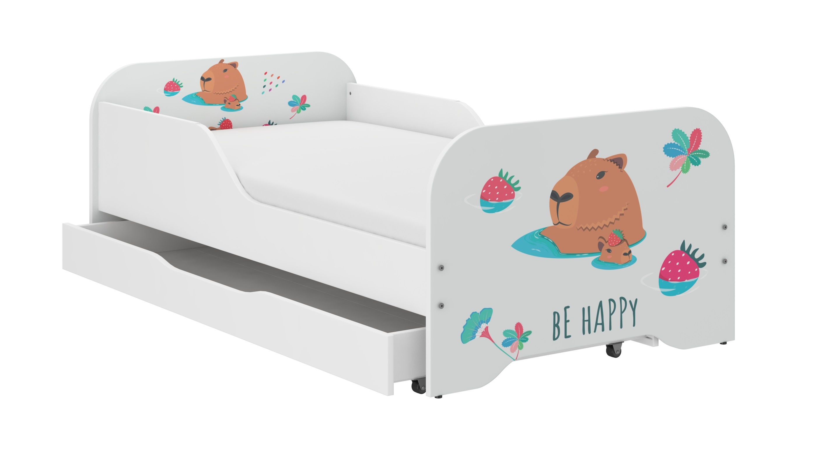 Παιδικό Κρεβάτι Miki 160 x 80 cm με Συρτάρι + Δώρο Στρώμα - Καπιμπάρα Family