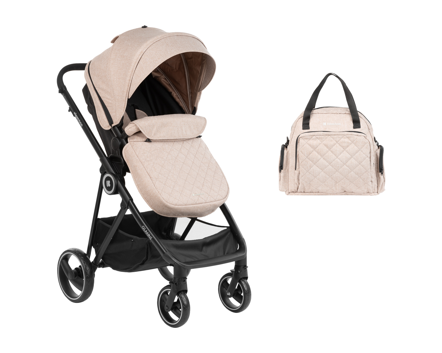 Kikka Boo Gianni 2 in 1 Reversible Baby Stroller Beige 31001020122