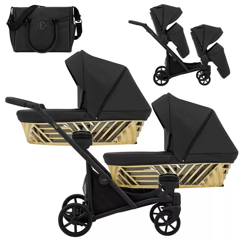 Kunert Ivento Duo Glam 2 σε 1 Πολυκαρότσι Διδύμων Μαύρο Περλέ Eco με Μαύρο Σκελετό