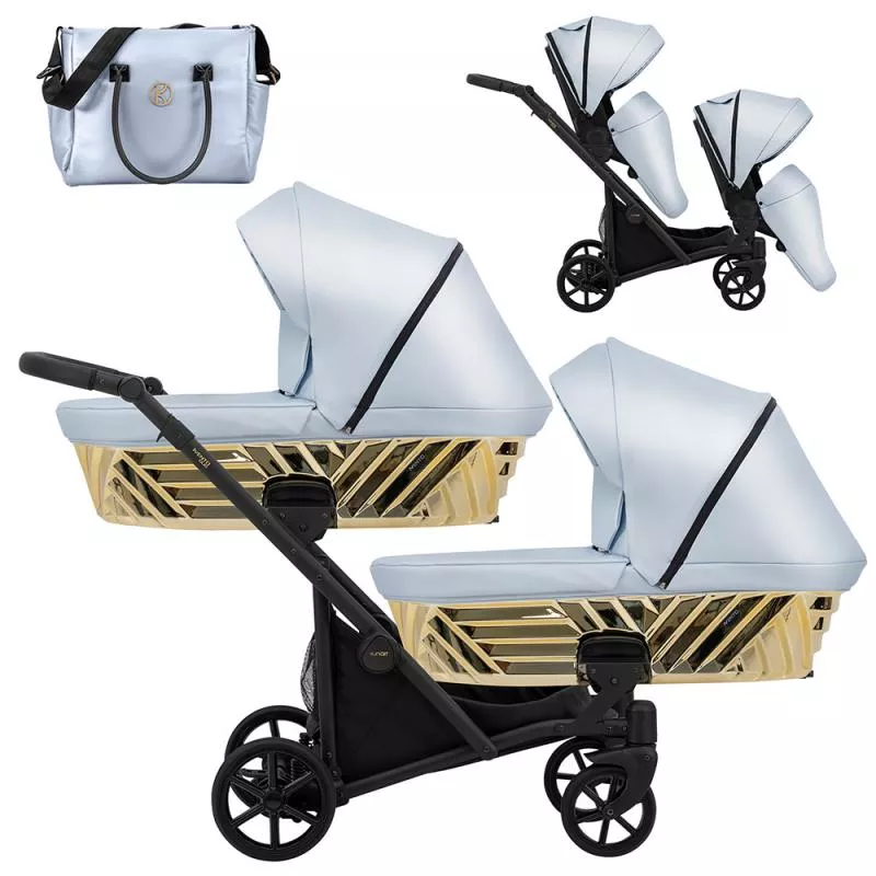 Kunert Ivento Duo Glam 2 σε 1 Πολυκαρότσι Διδύμων Μπλε Μεταλλικό Eco με Μαύρο Σκελετό