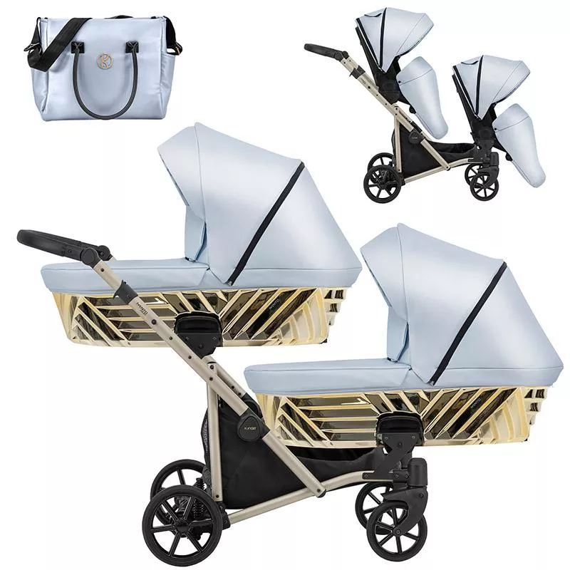 Kunert Ivento Duo Glam 2 σε 1 Πολυκαρότσι Διδύμων Μπλε Μεταλλικό Eco με Champagne Σκελετό