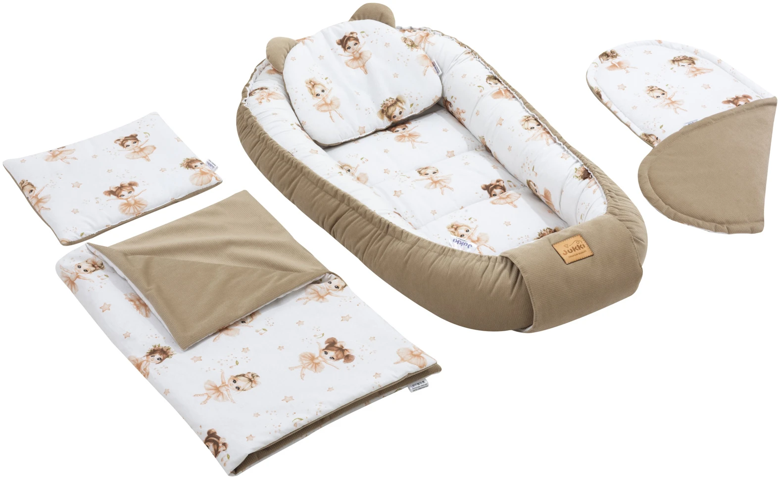 JUKKI Φωλιά Για Βρέφη 100x55 Σετ 5 τμχ Prima Ballerina & Cappuccino Velvet