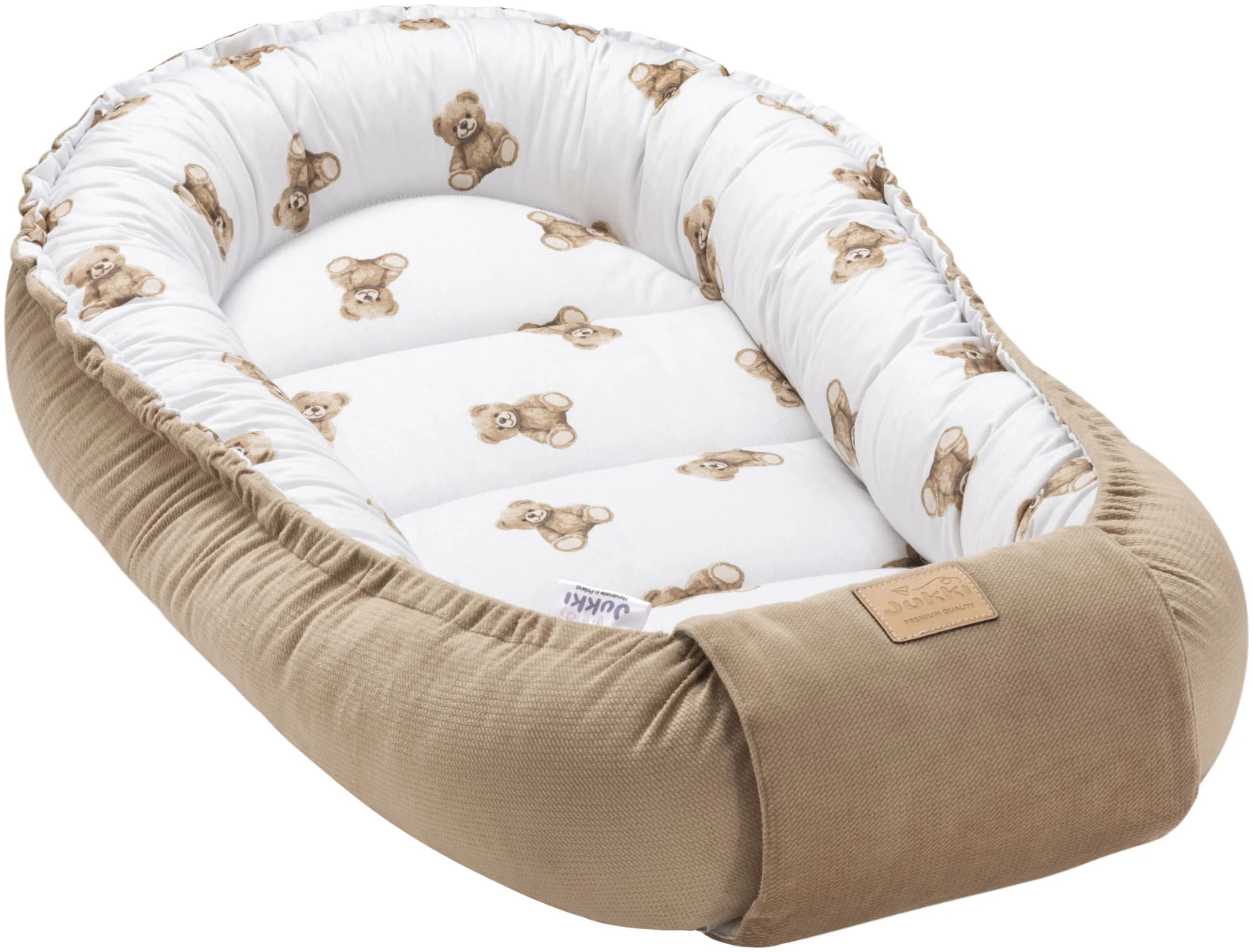 JUKKI Φωλιά Για Βρέφη Comfort 100x55 Διπλής Όψης Mr. Teddy & Caramel Velvet