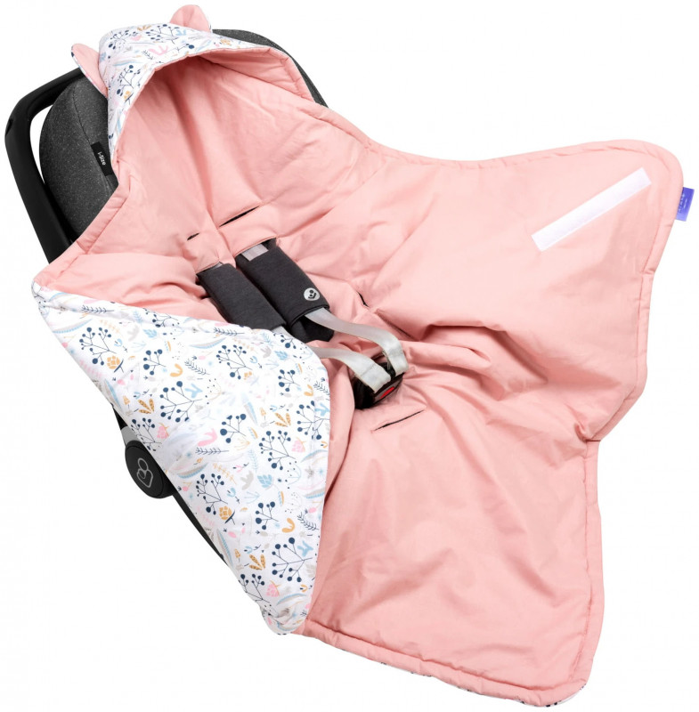 JUKKI Car Seat Blanket with Hood Soft Meadow 5904506805174