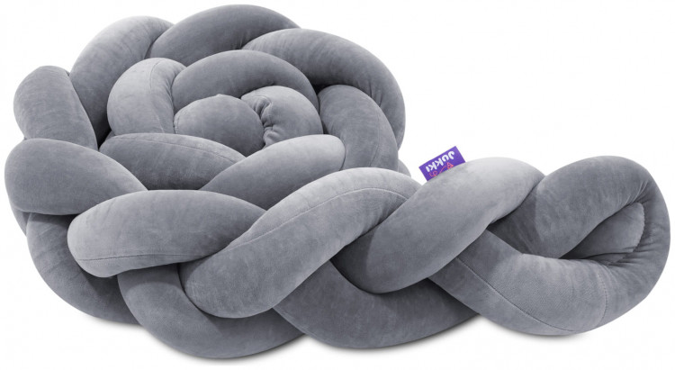 JUKKI Πάντα Κούνιας Πλεξούδα 200 cm - Gray  (5907534758610)