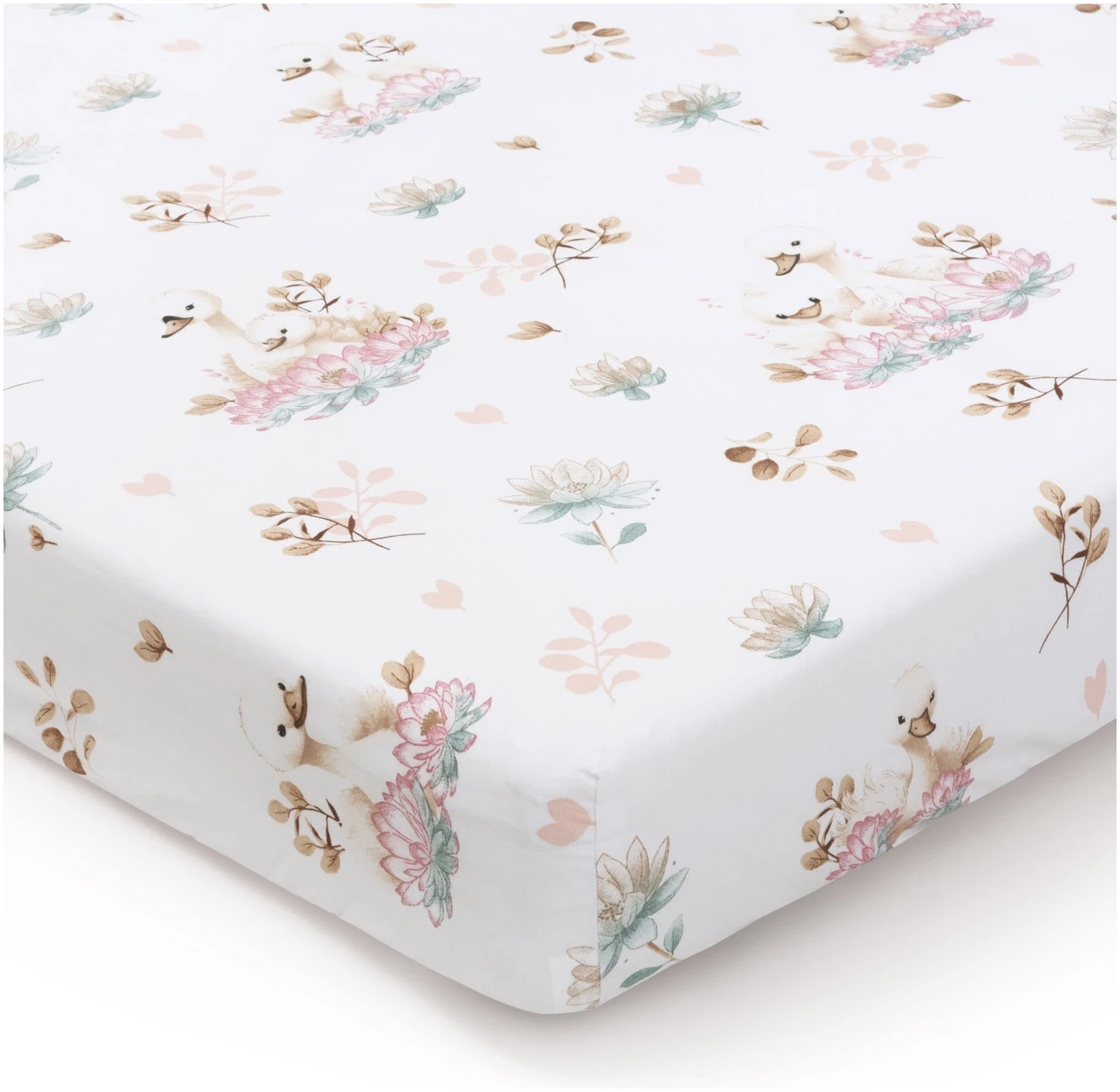 JUKKI Σεντόνι Βαμβακερό με Λάστιχο 140x70 cm Swan Family