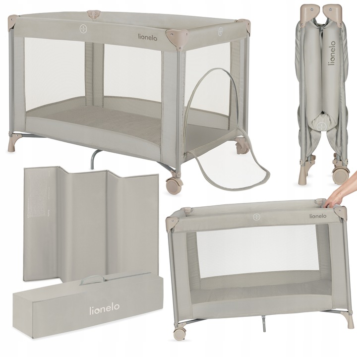 Lionelo Amelie Παρκοκρέβατο 1 Επιπέδου - Μπεζ Sand