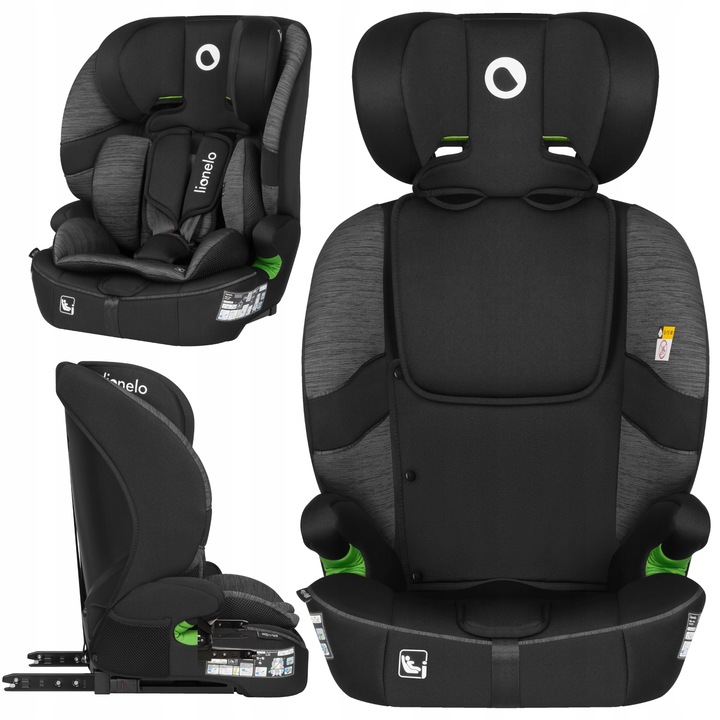 Lionelo Billy i-Size Κάθισμα Αυτοκινήτου 76-150 cm ISOFIX με Top Tether Black Grey 5903771724012