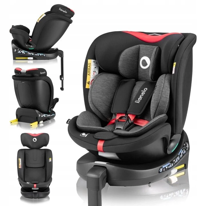 Lionelo Navy i-Size Κάθισμα Αυτοκινήτου 40-150 cm ISOFIX με Περιστροφή 360° Black Red 5903771709750