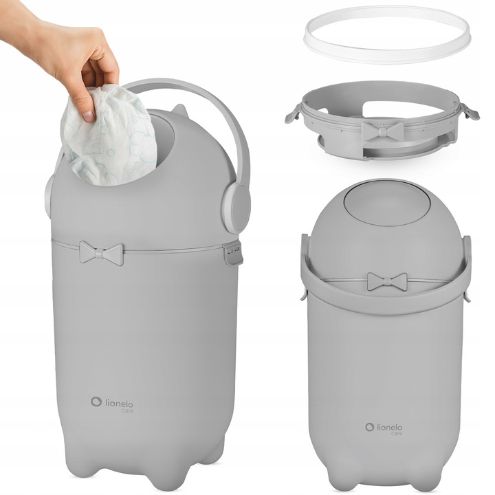 Lionelo Purebin Κάδος για Πάνες Αεροστεγής & Άοσμος - Γκρι