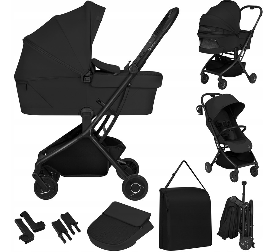 Lionelo Sia Flex 2-in-1 Travel Stroller 0-48 Months up to 22kg Black Onyx