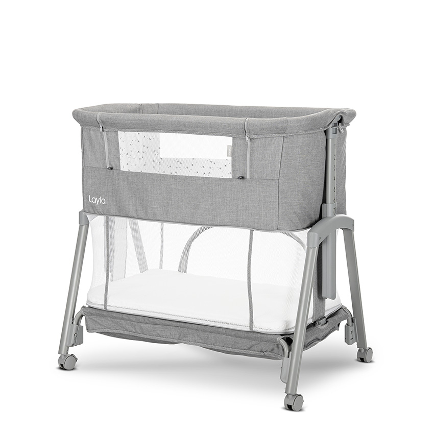 Lorelli LAYLA 2 in 1 Crib & Playpen with Foldable Side Grey