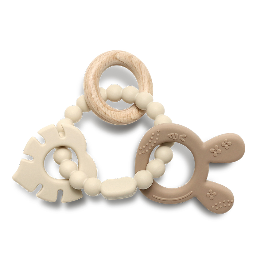 Lorelli Rabbit Silicone & Beech Teether Beige