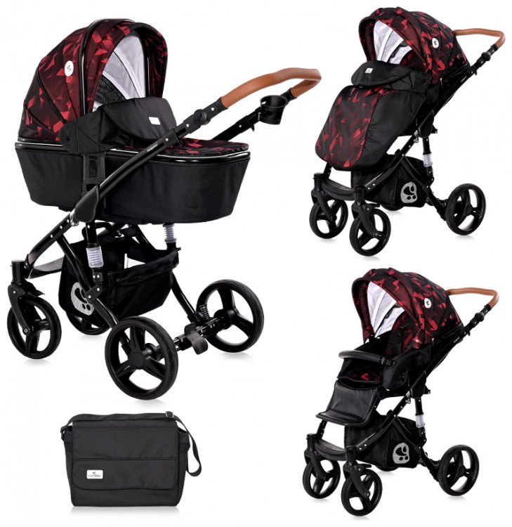 Lorelli Rimini 2 in 1 Reversible Travel System with Carry Cot Ruby Red & Black 10021052165