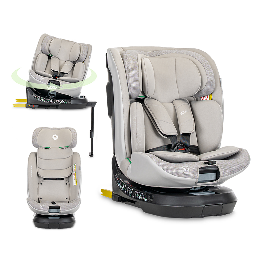 Lorelli Solaris i-Size ISOFIX 40–150cm Περιστρεφόμενο Κάθισμα Αυτοκινήτου με υποπόδιο Γκρι 10072172604