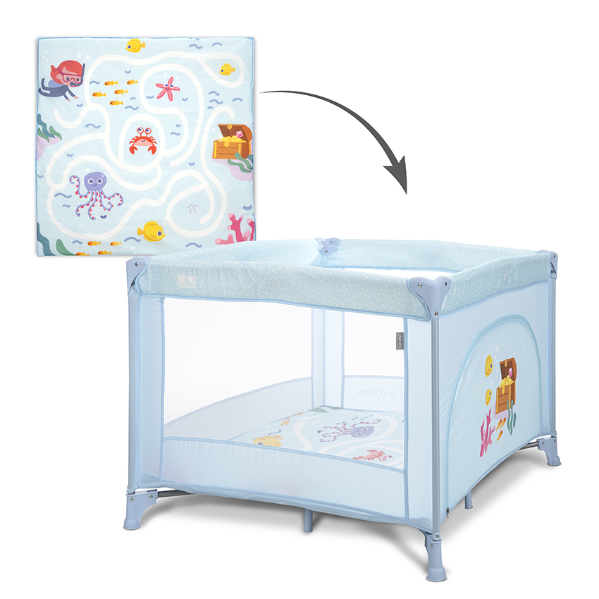 Lorelli Play N Relax Sea Folding Baby Playpen Airy Blue