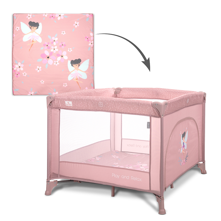 Lorelli Play N Relax Fairy Folding Baby Playpen Blush Pink