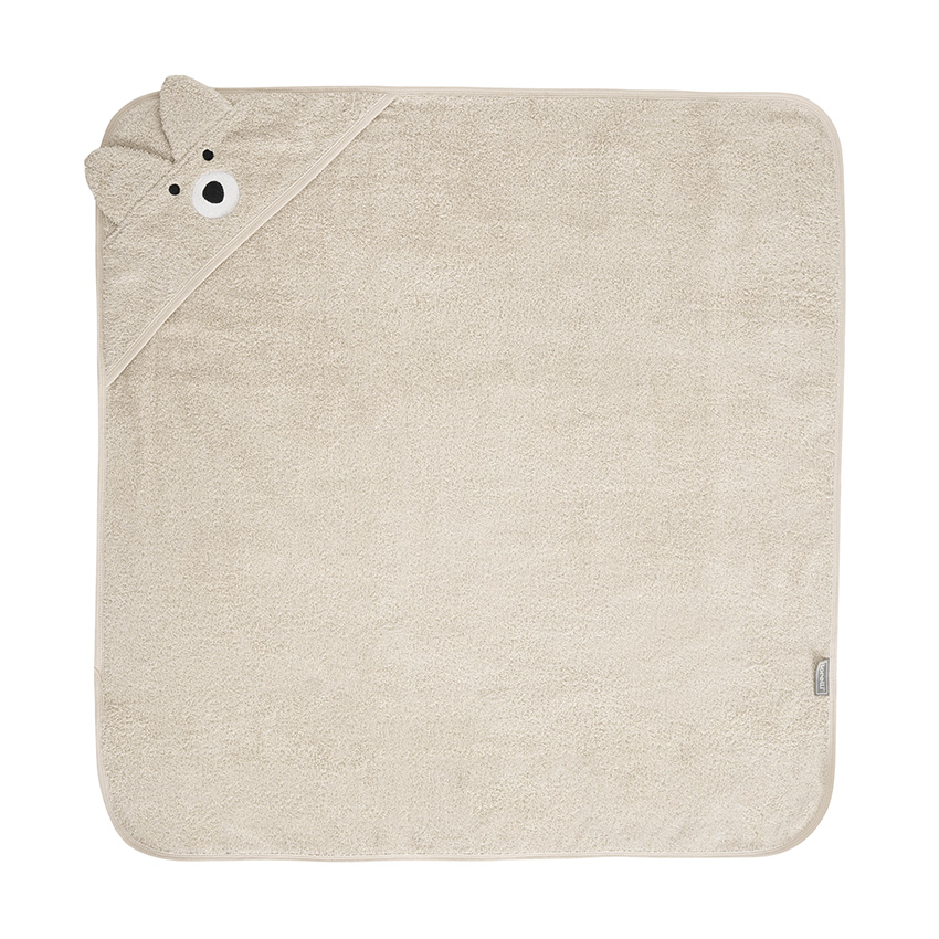 Lorelli Hooded Towel with Embroidery 90x90 cm Soft Beige