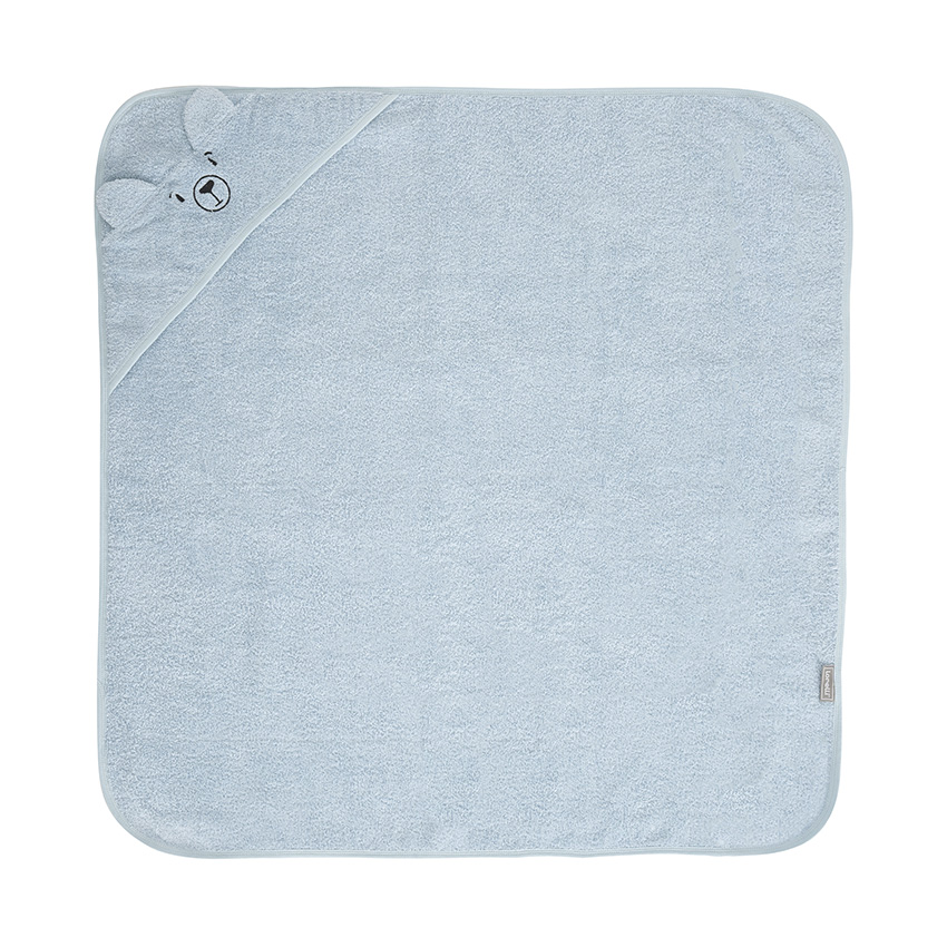 Lorelli Hooded Towel with Embroidery 90x90 cm Soft Blue