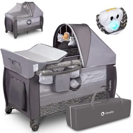 Lionelo Sven Plus Παρκοκρέβατο Gray Scandi 5902581656209