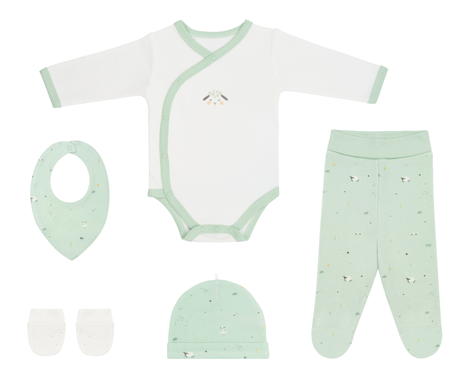 Kikka Boo Newborn Romper Set 5 pcs Sleepy Sheep