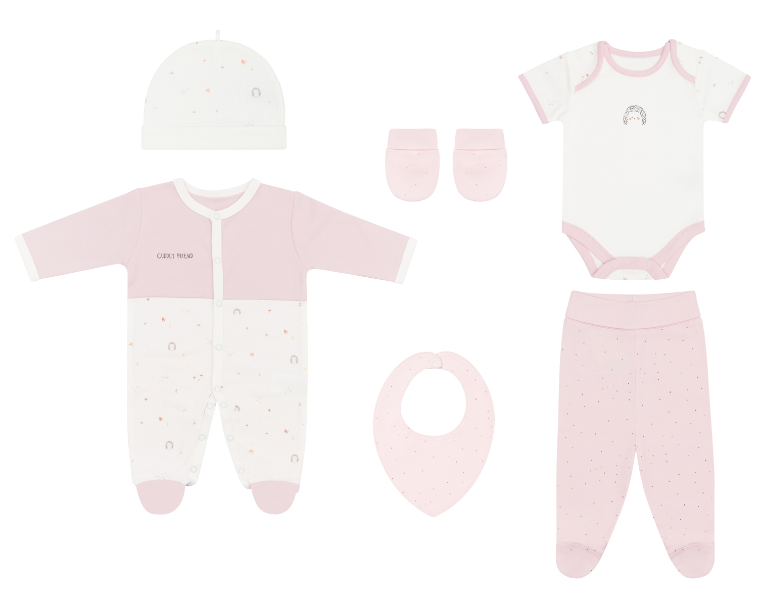 Kikka Boo Newborn Romper Set 6 pcs Hedge-hugs