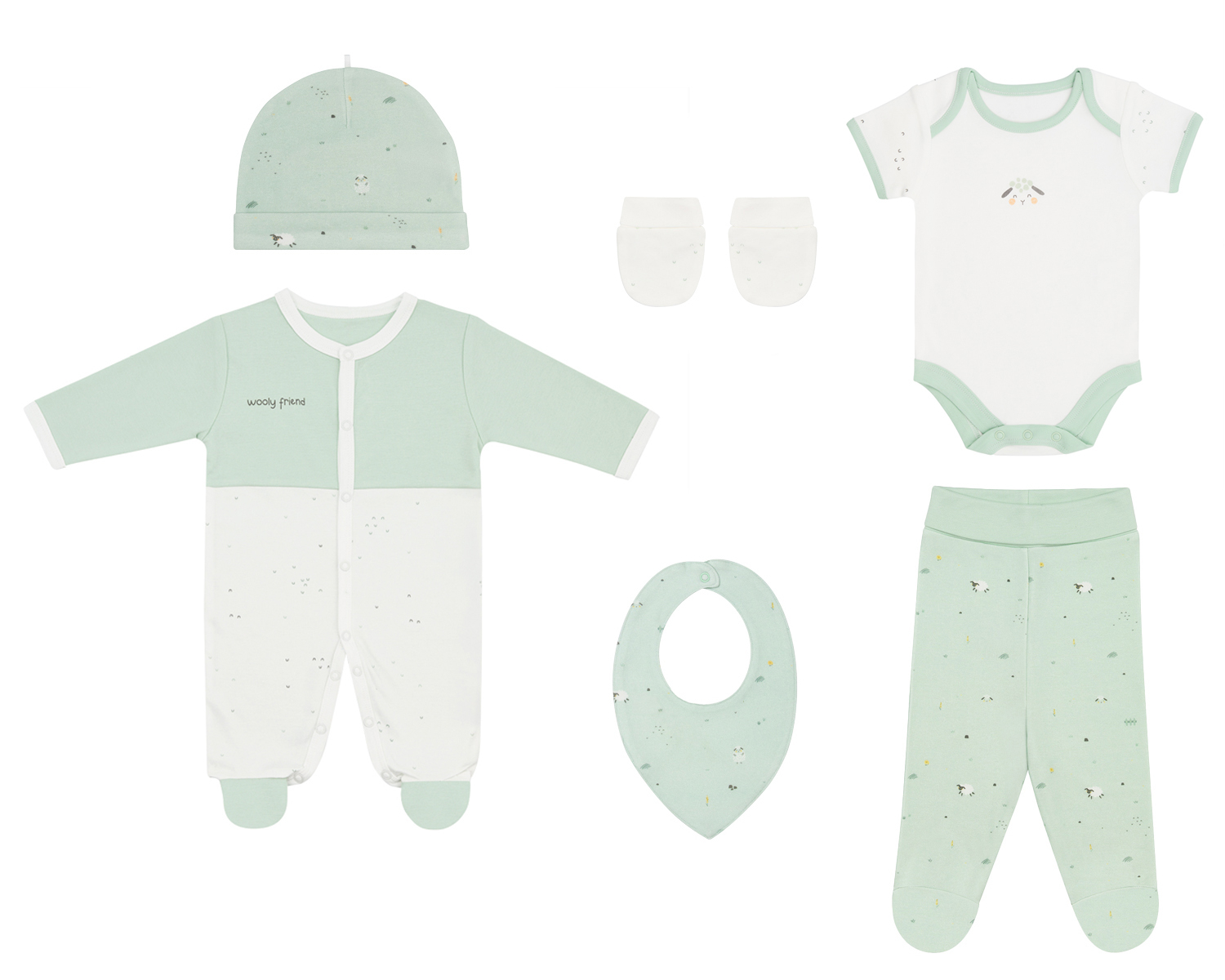 Kikka Boo Newborn Romper Set 6 pcs Sleepy Sheep