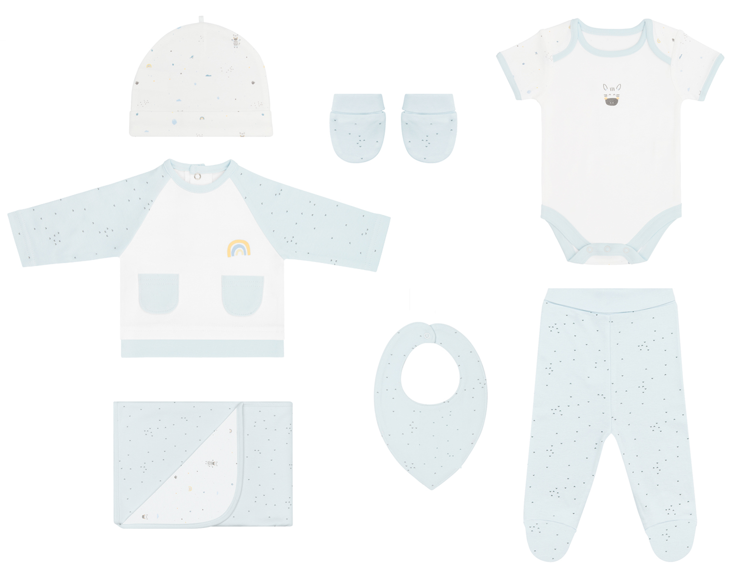 Kikka Boo Newborn Romper Set 7 pcs Stripy Friends