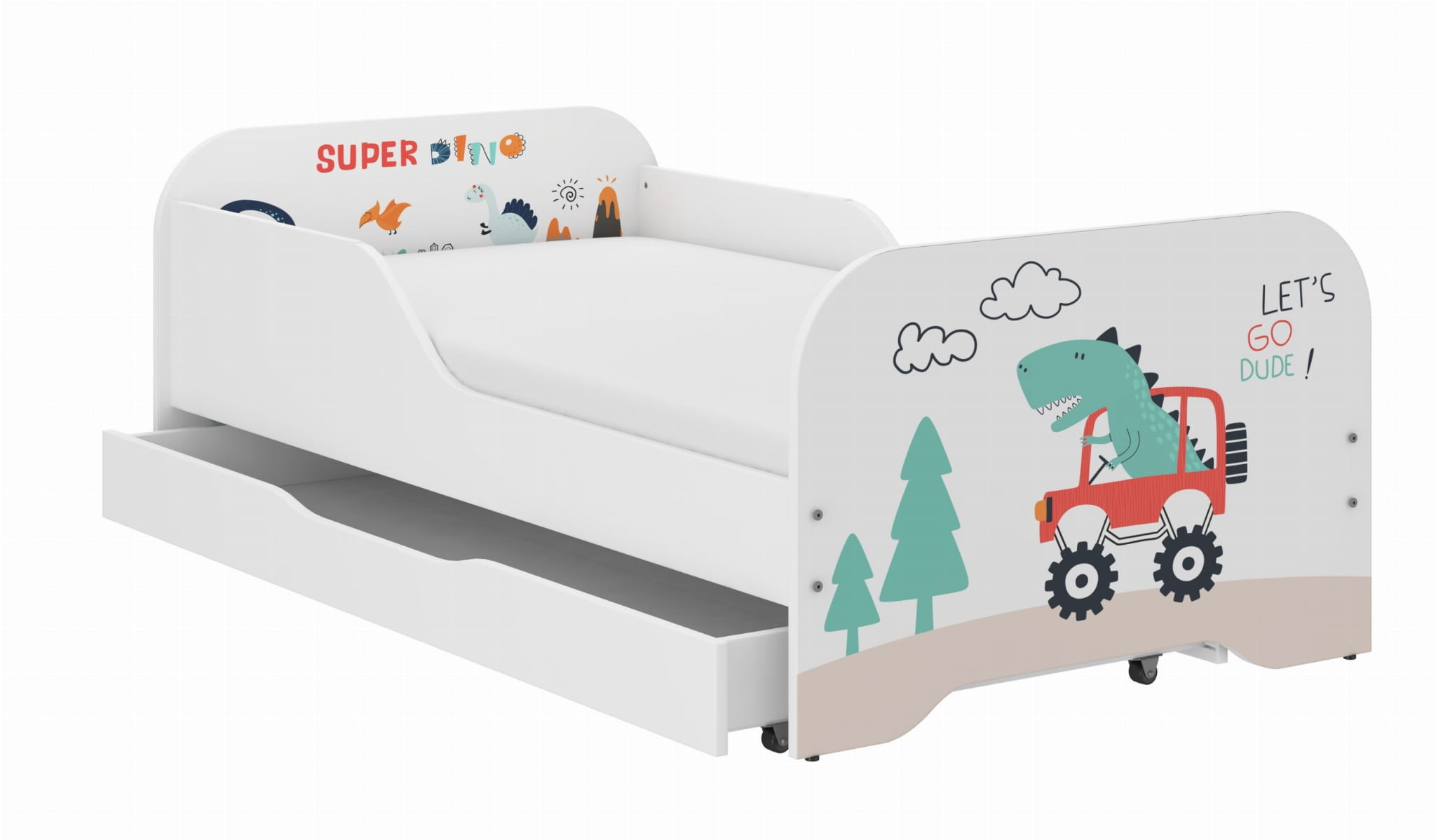 Toddler Children Kids Bed Including Mattress + Drawer 160x80 - T Rex
