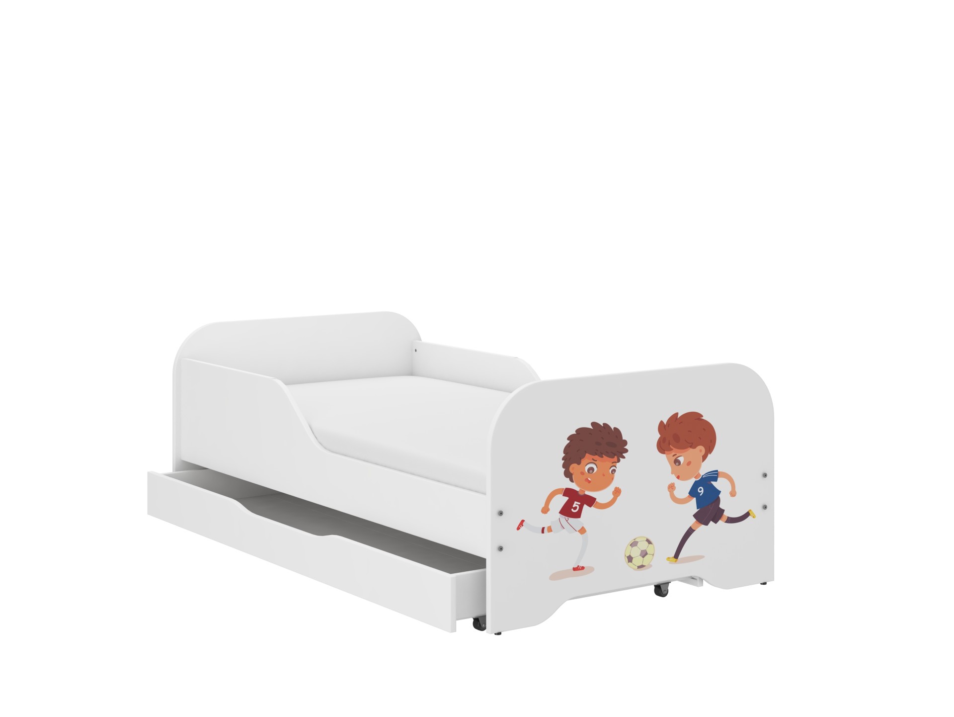 Παιδικό Κρεβάτι Miki 160 x 80 cm με Συρτάρι + Δώρο Στρώμα - Football