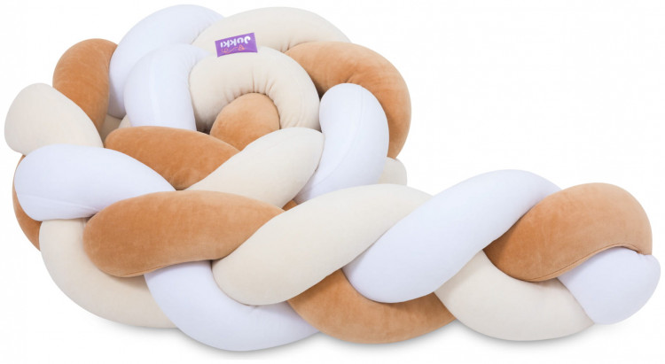 JUKKI Πάντα Κούνιας Πλεξούδα 200 cm  -Mix Caramel (5904506800063)