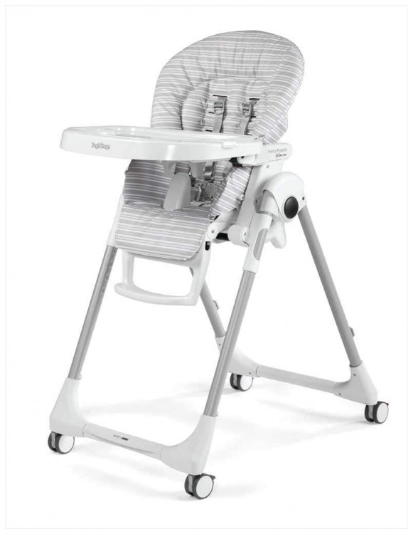 Peg Perego Prima Pappa Follow Me (ΔΩΡΟ Μπάρα Παιχνιδιών) Παιδική Καρέκλα Φαγητού Linear Grey 4132RIG56 (Δώρο Μπολ Φαγητού με κουταλάκι)