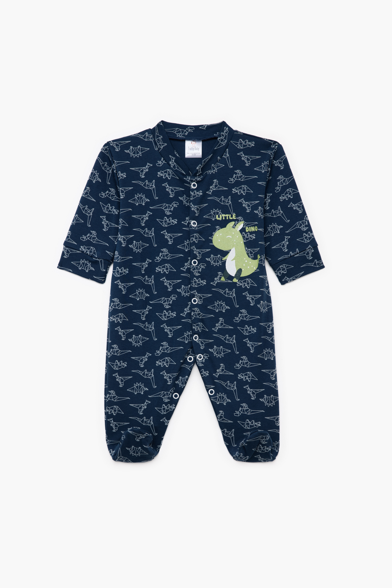 Pretty Baby Winter Baby Sleepsuit Long Sleeve Little Dino Dark blue