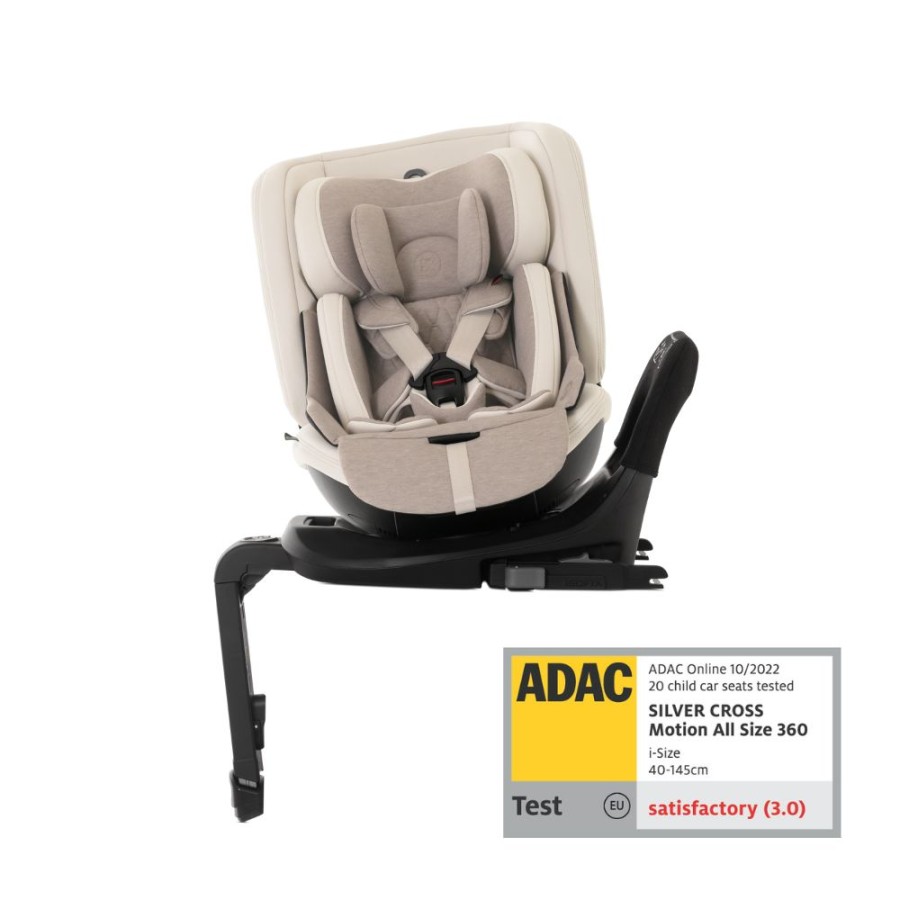 Silver Cross Motion 2 All Size 360° Rotating Car Seat 40-145 cm Almond