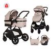 Chipolino Harmony 3 in 1 Children's transformable stroller with accessories macadamia KKHR02403MA