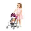 Chipolino Doll stroller "Alice" grey/pink linen KZKAL02401GP