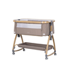 Chipolino Co-sleeping crib with drop side “Charisma" latte/wood + wheels KOSCA0263LA