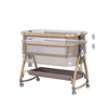 Chipolino Co-sleeping crib with drop side “Charisma" latte/wood + wheels KOSCA0263LA