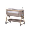 Chipolino Co-sleeping crib with drop side “Charisma" latte/wood + wheels KOSCA0263LA