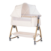 Chipolino Co-sleeping crib with drop side “Charisma" cashmere/wood + wheels KOSCA0264CA
