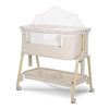 Lorelli Crib Millie Beige with Wooden Effect – Adjustable & Breathable Bedside Cot