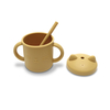 Lorelli SILICONE CUP WITH HANDLES+STRAW NATURAL YELLOW 10230660001