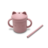 Lorelli SILICONE CUP WITH HANDLES+STRAW NATURAL DEEP PINK 10230660002