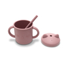 Lorelli SILICONE CUP WITH HANDLES+STRAW NATURAL DEEP PINK 10230660002