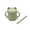 Lorelli SILICONE CUP WITH HANDLES+STRAW NATURAL FRESHGREEN 10230660004
