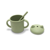 Lorelli SILICONE CUP WITH HANDLES+STRAW NATURAL FRESHGREEN 10230660004