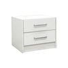 OLYMPUS pakoworld bedside table with 2 drawers color white 47.5x40.5x40.5cm