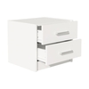 OLYMPUS pakoworld bedside table with 2 drawers color white 47.5x40.5x40.5cm