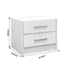 OLYMPUS pakoworld bedside table with 2 drawers color white 47.5x40.5x40.5cm