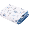 JUKKI Soft Baby Blanket 100x140cmBalloon Travel Blue & Denim Minky